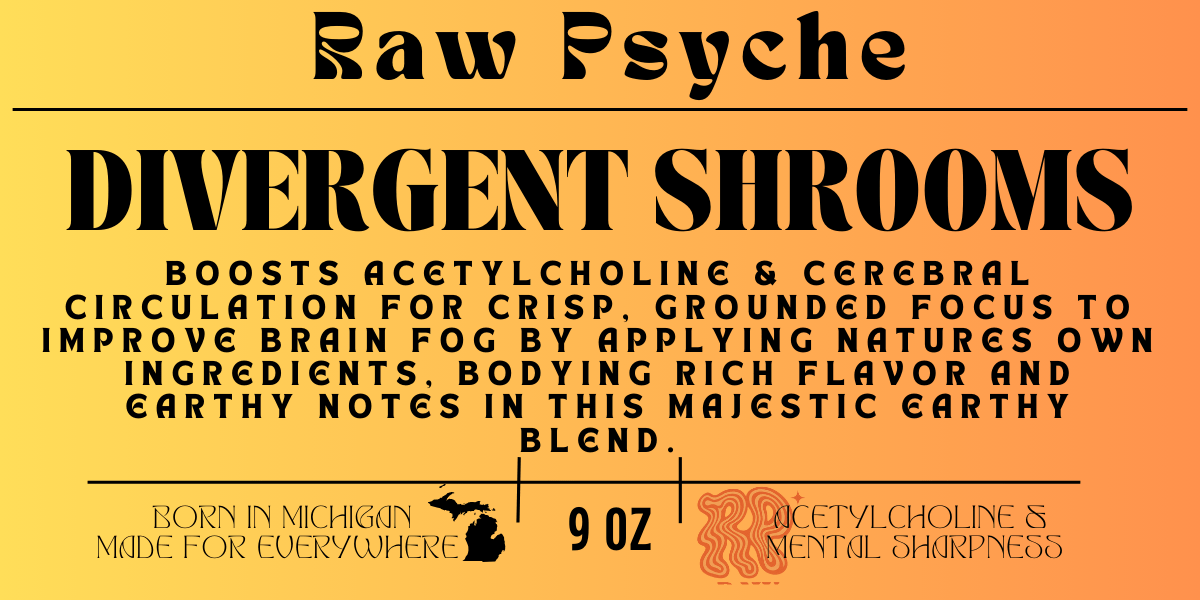 NeuroDivergent Shrooms Tincture - raw psycheTIN-DIVERGENT-2OZraw psyche2 oz