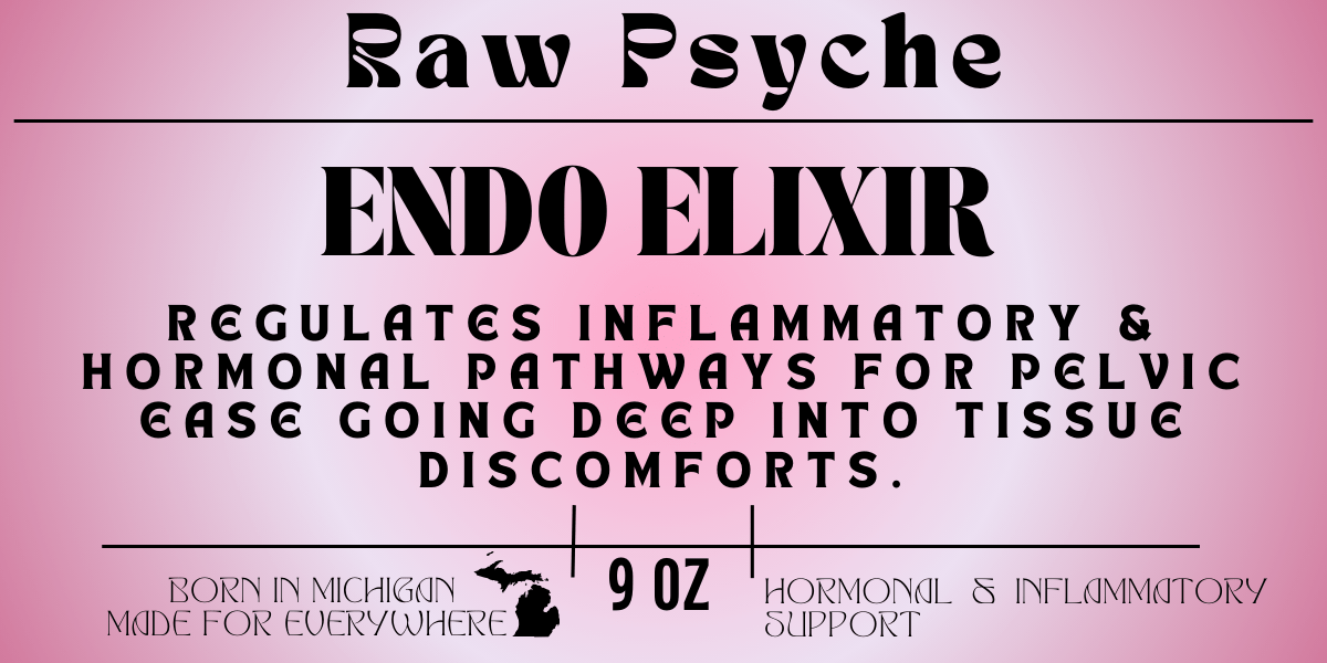 Endometriosis Pain and Tissue Elixir Tincture - raw psycheTIN-ENDOELIXIR-1OZraw psyche1 oz