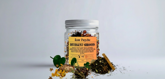 Divergent Shrooms Glass Jar