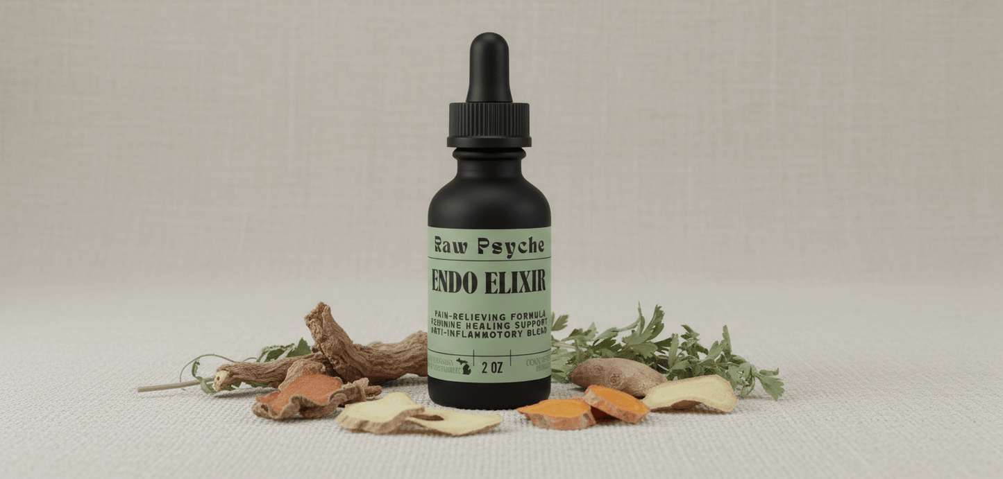 Endometriosis Pain and Tissue Elixir Tincture - raw psycheTIN-ENDOELIXIR-1OZraw psyche1 oz