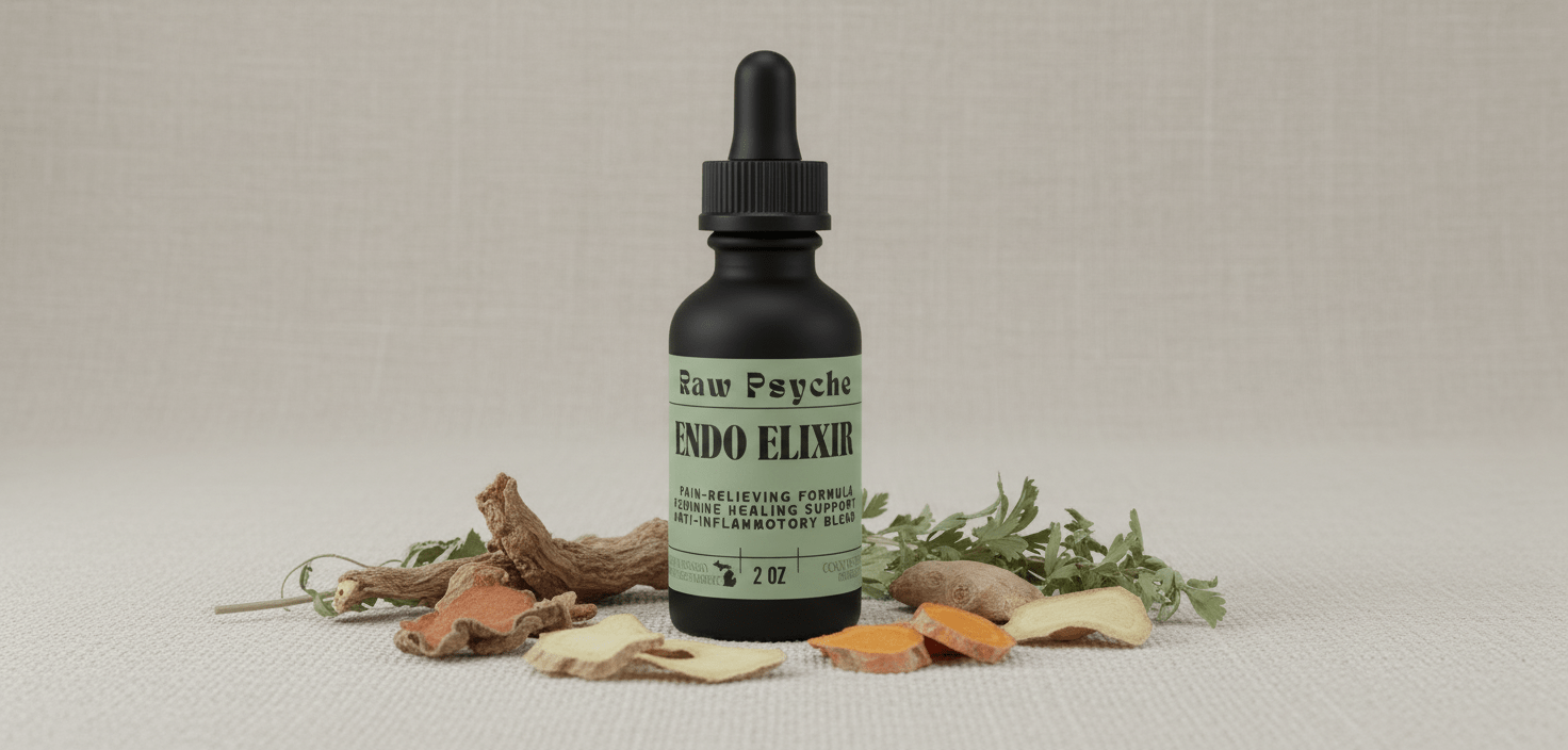 Endometriosis Pain and Tissue Elixir Tincture - raw psycheTIN-ENDOELIXIR-1OZraw psyche1 oz