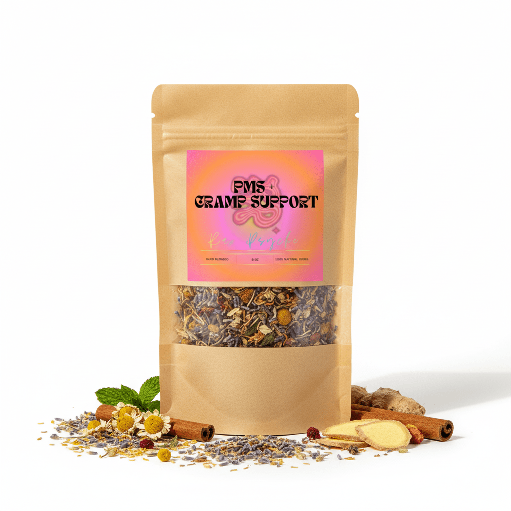 PMS + Cramp Support Herbal Blend (8 oz) - raw psycheraw psyche