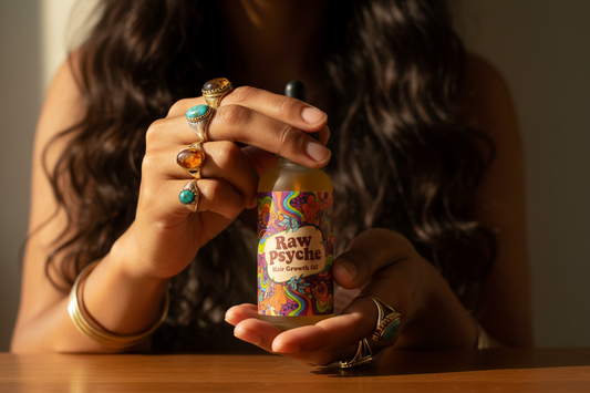 Raw Psyche Hair Oil - Hands Shot