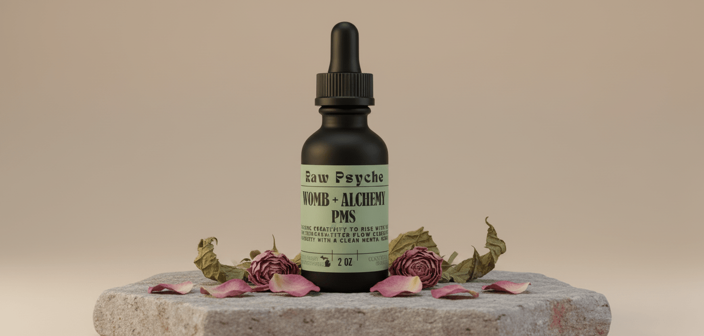 Womb + Alchemy: PMS Tincture - raw psycheTIN-WOMBPMS-1OZraw psyche1 oz